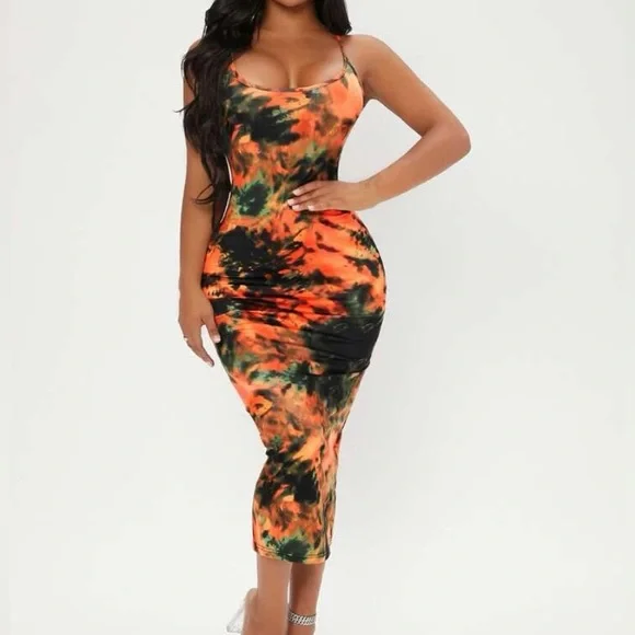 tie dye bodycon maxi dress Metallic Knit Bodycon Midi Dress | Sculpting Shapewear main image 0